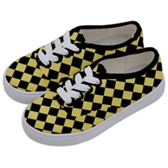 Block Fiesta - Blonde Yellow & Black Kids  Classic Low Top Sneakers by FashionBoulevard