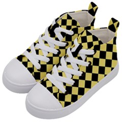 Block Fiesta - Blonde Yellow & Black Kids  Mid-top Canvas Sneakers by FashionBoulevard