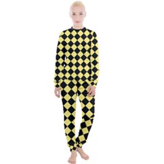 Block Fiesta - Blonde Yellow & Black Women s Lounge Set by FashionBoulevard