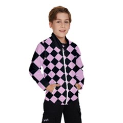 Block Fiesta - Blush Pink & Black Kids  Windbreaker by FashionBoulevard