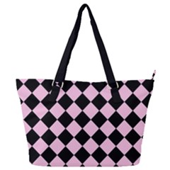 Block Fiesta - Blush Pink & Black Full Print Shoulder Bag