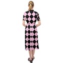 Block Fiesta - Blush Pink & Black Keyhole Neckline Chiffon Dress View2