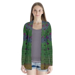 Happy Flower Fish Living In Peace On The Reef Drape Collar Cardigan by pepitasart