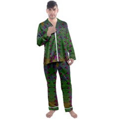 Happy Flower Fish Living In Peace On The Reef Men s Satin Pajamas Long Pants Set by pepitasart