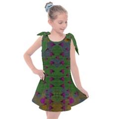 Happy Flower Fish Living In Peace On The Reef Kids  Tie Up Tunic Dress by pepitasart