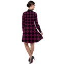 Block Fiesta - Boysenberry Purple & Black Long Sleeve Chiffon Shirt Dress View2