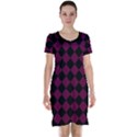 Block Fiesta - Boysenberry Purple & Black Short Sleeve Nightdress View1