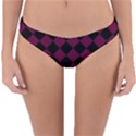 Block Fiesta - Boysenberry Purple & Black Reversible Hipster Bikini Bottoms View1