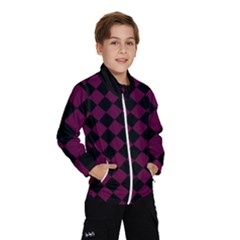 Block Fiesta - Boysenberry Purple & Black Kids  Windbreaker by FashionBoulevard