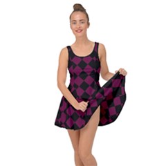 Block Fiesta - Boysenberry Purple & Black Inside Out Casual Dress by FashionBoulevard