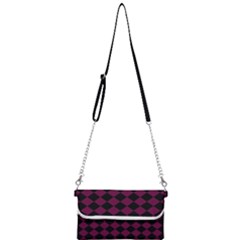 Block Fiesta - Boysenberry Purple & Black Mini Crossbody Handbag by FashionBoulevard