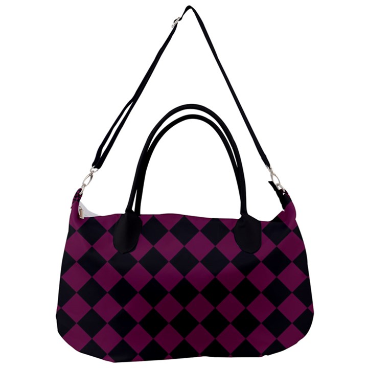 Block Fiesta - Boysenberry Purple & Black Removal Strap Handbag