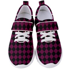 Block Fiesta - Boysenberry Purple & Black Women s Velcro Strap Shoes by FashionBoulevard