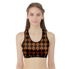 Block Fiesta - Burnt Orange & Black Sports Bra With Border by FashionBoulevard