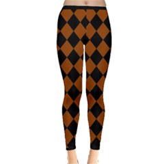 Block Fiesta - Burnt Orange & Black Inside Out Leggings by FashionBoulevard