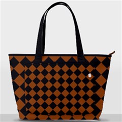 Block Fiesta - Burnt Orange & Black Back Pocket Shoulder Bag 