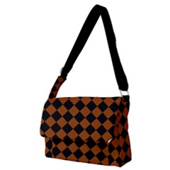 Block Fiesta - Burnt Orange & Black Full Print Messenger Bag (m) by FashionBoulevard