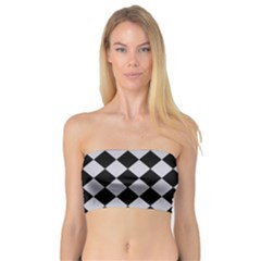 Block Fiesta - Cloudy Grey & Black Bandeau Top by FashionBoulevard