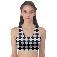 Block Fiesta - Cloudy Grey & Black Sports Bra by FashionBoulevard