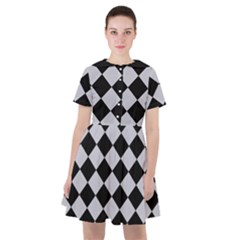 Block Fiesta - Cloudy Grey & Black Sailor Dress