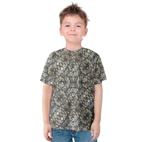 Urban Art Textured Print Pattern Kids  Cotton Tee by dflcprintsclothing