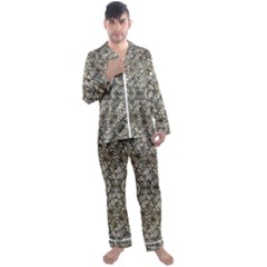 Urban Art Textured Print Pattern Men s Satin Pajamas Long Pants Set by dflcprintsclothing