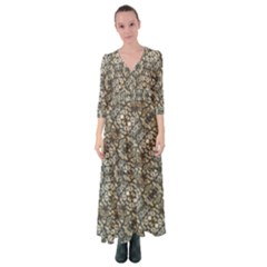 Urban Art Textured Print Pattern Button Up Maxi Dress by dflcprintsclothing