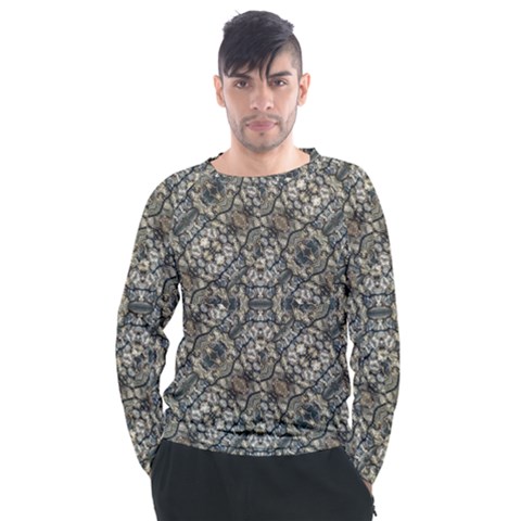 Urban Art Textured Print Pattern Men s Long Sleeve Raglan Tee by dflcprintsclothing