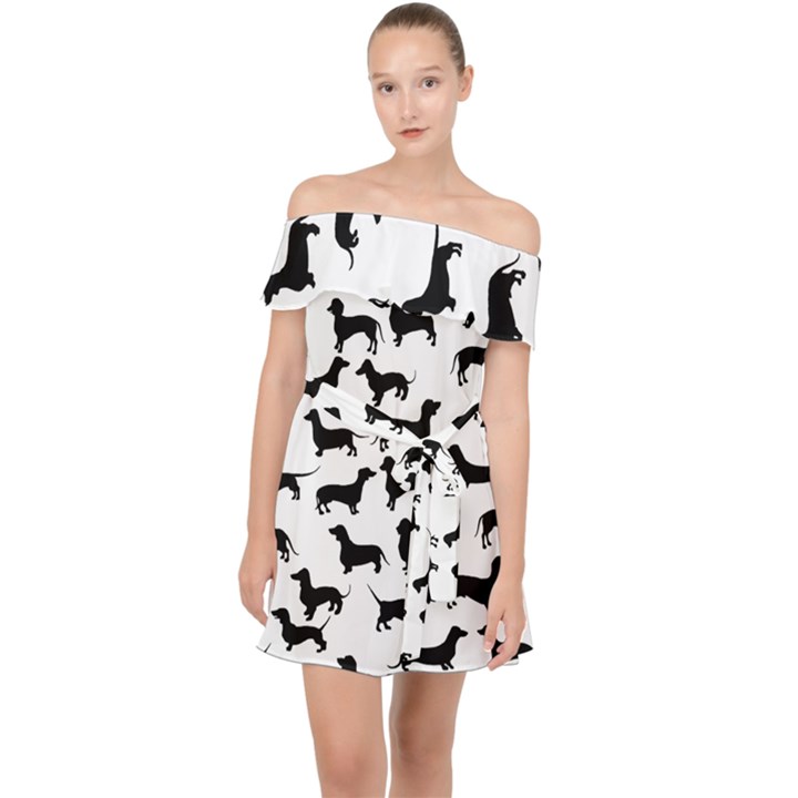 Dachshunds! Off Shoulder Chiffon Dress