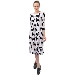 Dachshunds! Ruffle End Midi Chiffon Dress by ZeeBee