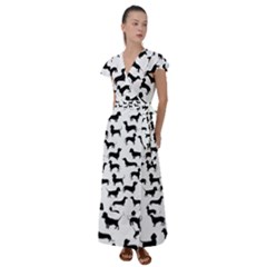 Dachshunds! Flutter Sleeve Maxi Dress by ZeeBee