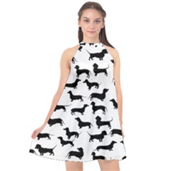 Dachshunds! Halter Neckline Chiffon Dress 