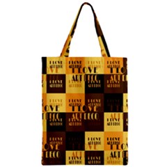 I Love Art Deco Typographic Motif Collage Print Zipper Classic Tote Bag by dflcprintsclothing