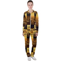 I Love Art Deco Typographic Motif Collage Print Casual Jacket And Pants Set by dflcprintsclothing