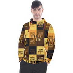 I Love Art Deco Typographic Motif Collage Print Men s Pullover Hoodie