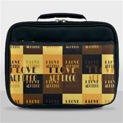 I Love Art Deco Typographic Motif Collage Print Lunch Bag by dflcprintsclothing