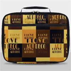 I Love Art Deco Typographic Motif Collage Print Full Print Lunch Bag by dflcprintsclothing