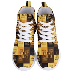 I Love Art Deco Typographic Motif Collage Print Women s Lightweight High Top Sneakers