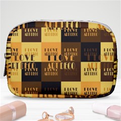 I Love Art Deco Typographic Motif Collage Print Make Up Pouch (small) by dflcprintsclothing