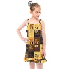 I Love Art Deco Typographic Motif Collage Print Kids  Overall Dress by dflcprintsclothing