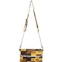 I Love Art Deco Typographic Motif Collage Print Mini Crossbody Handbag