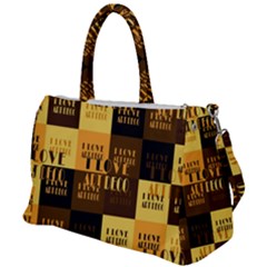 I Love Art Deco Typographic Motif Collage Print Duffel Travel Bag