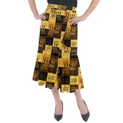 I Love Art Deco Typographic Motif Collage Print Midi Mermaid Skirt by dflcprintsclothing