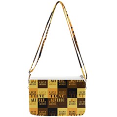 I Love Art Deco Typographic Motif Collage Print Double Gusset Crossbody Bag