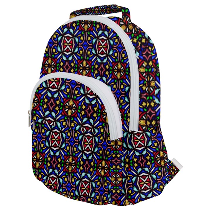 ABSTRACT-S-2 Rounded Multi Pocket Backpack