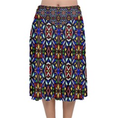 Abstract-s-2 Velvet Flared Midi Skirt by ArtworkByPatrick