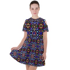 Abstract-s-2 Short Sleeve Shoulder Cut Out Dress 