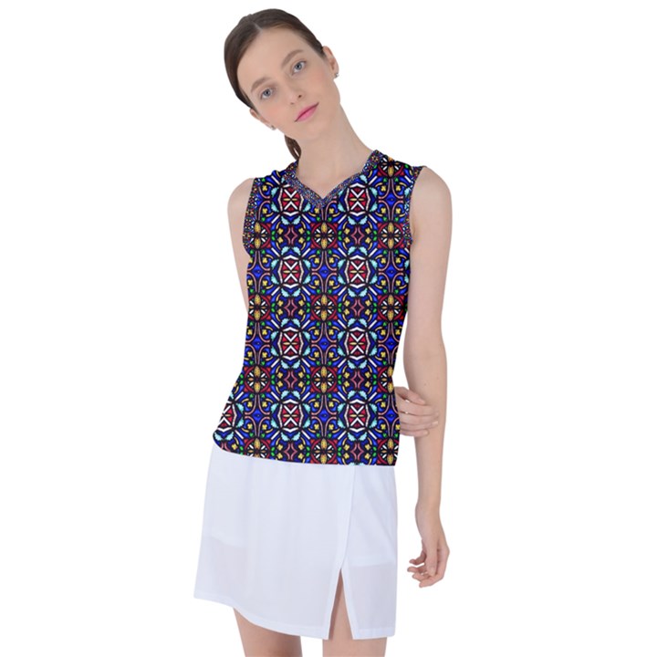 ABSTRACT-S-2 Women s Sleeveless Sports Top