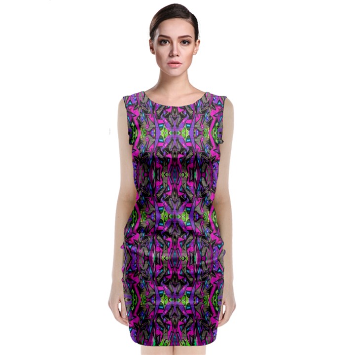 ABSTRACT-S-3 Classic Sleeveless Midi Dress