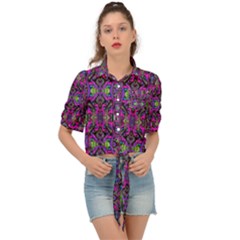 Abstract-s-3 Tie Front Shirt  by ArtworkByPatrick